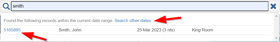 How search function works in the reservation manager?